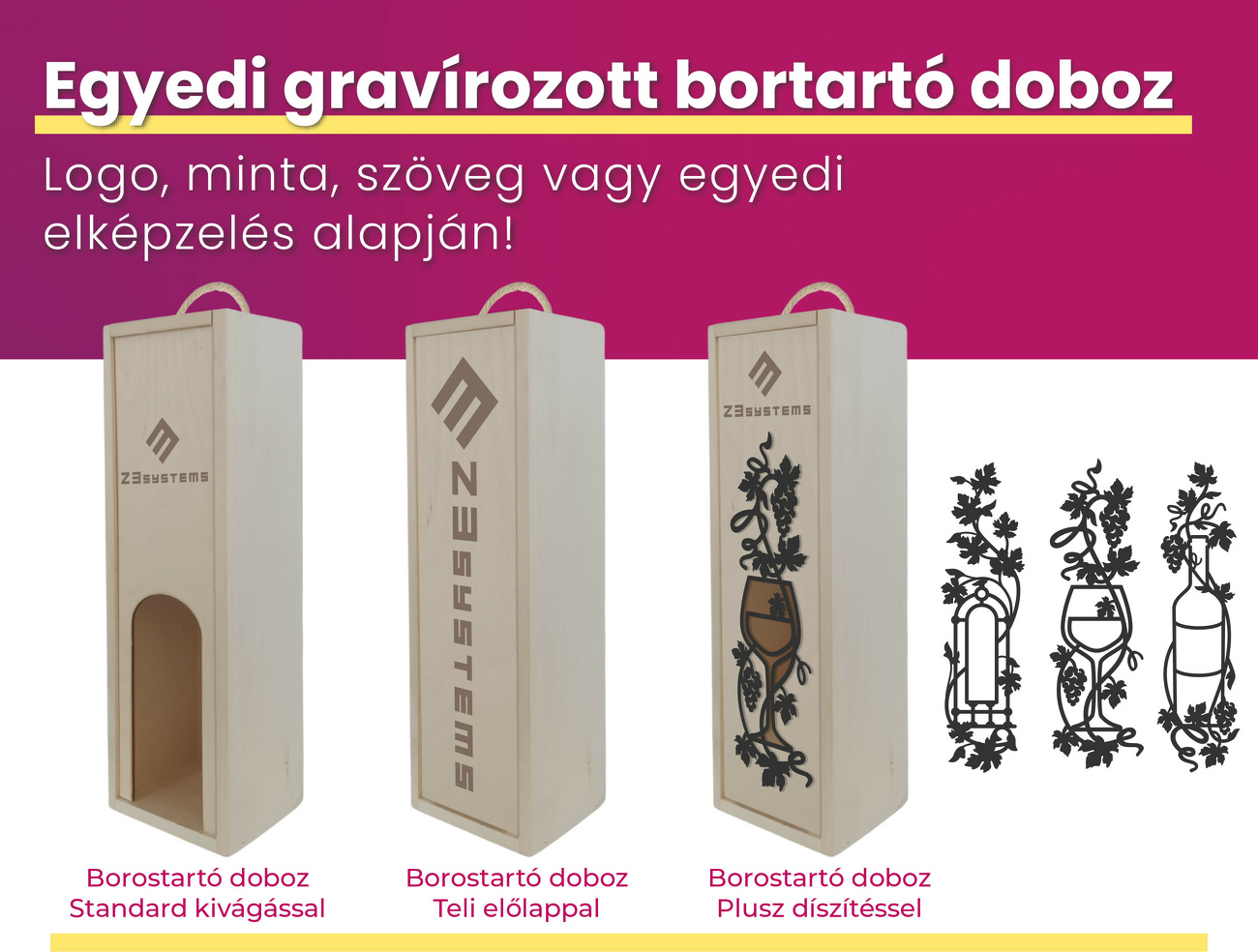 Bortartó fa doboz - céglogóval